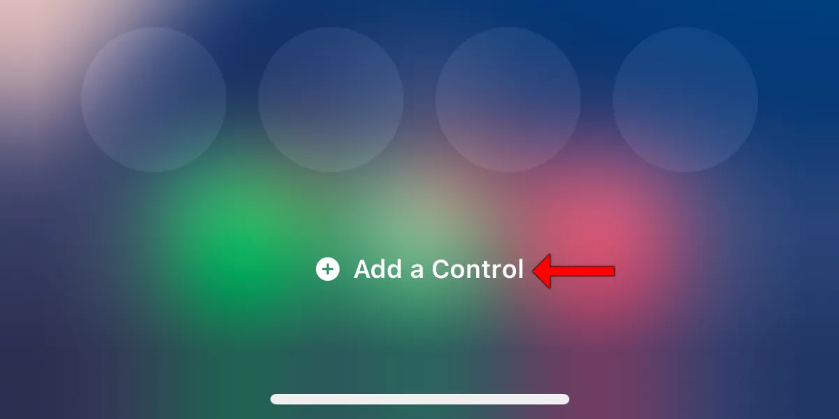 Nút 'Thêm điều khiển' trong chế độ chỉnh sửa Control Center trên iPhone chạy iOS 18