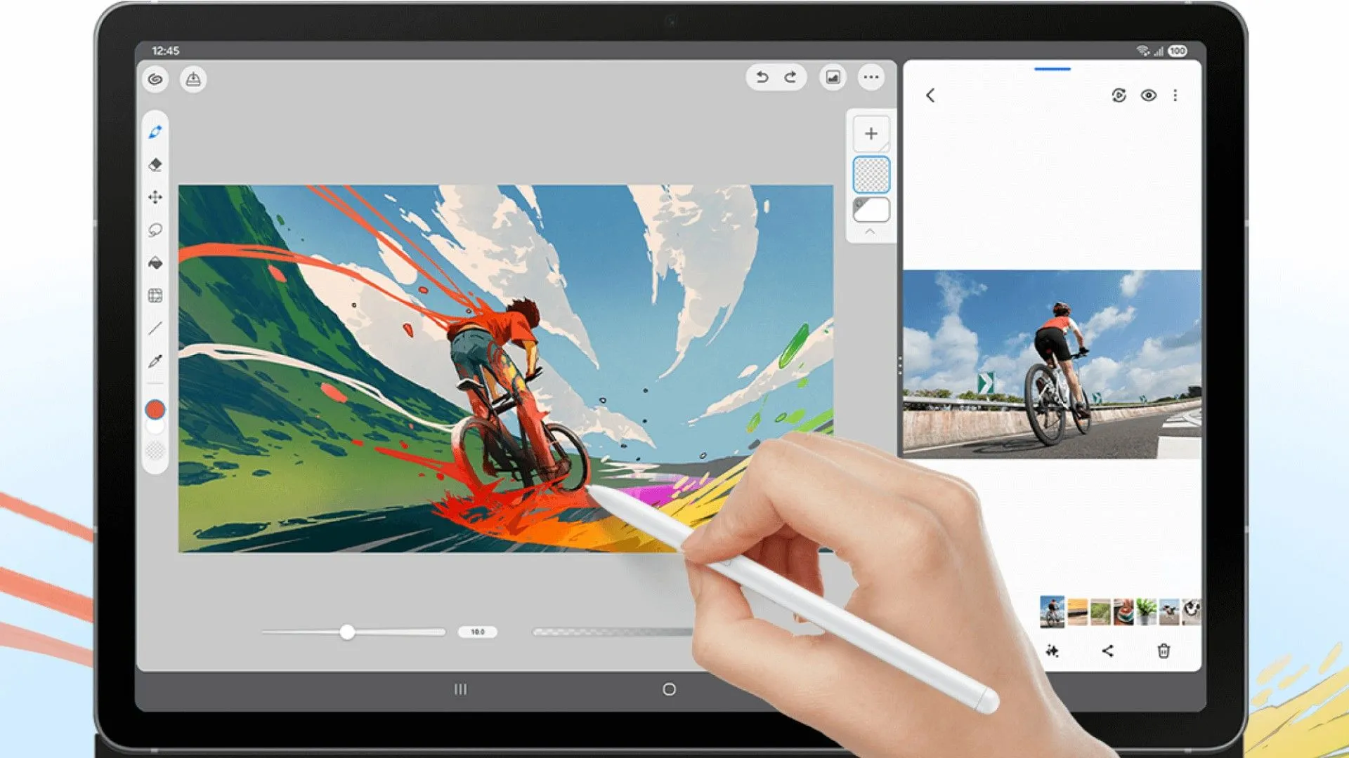 Samsung Galaxy S10 FE với bút S Pen được sử dụng để vẽ