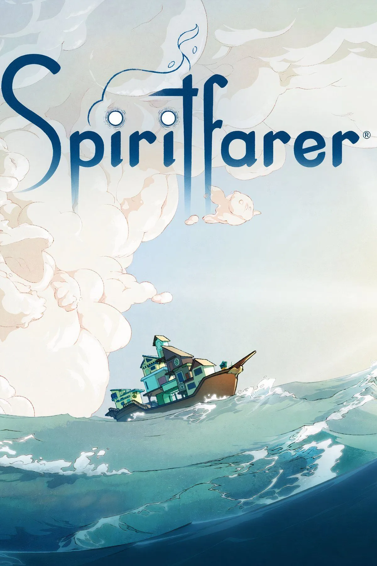 Stella và mèo Daffodil trên chiếc thuyền trong Spiritfarer, một tựa game quản lý ấm cúng với cốt truyện cảm động về việc giúp đỡ các linh hồn.