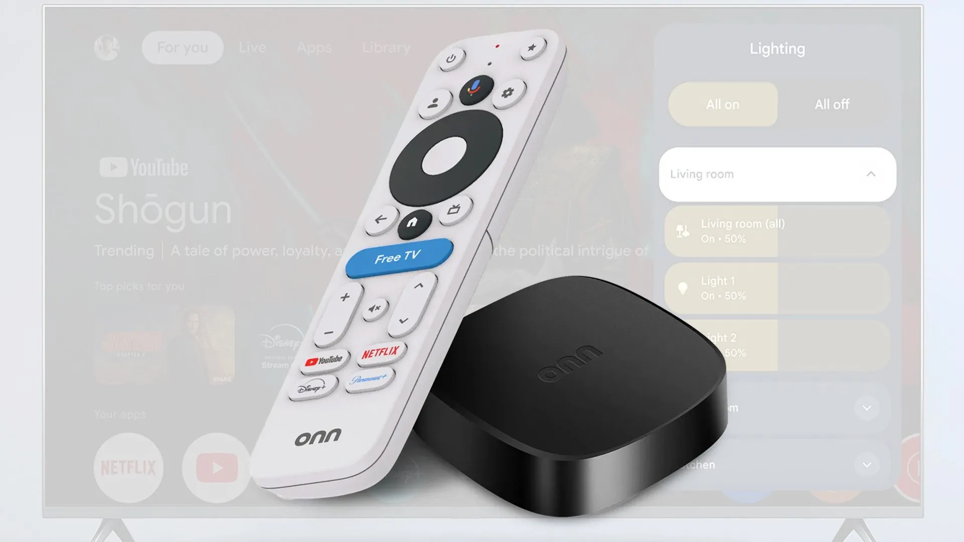 Thiết bị truyền phát Onn 4K Plus Google TV giá cả phải chăng