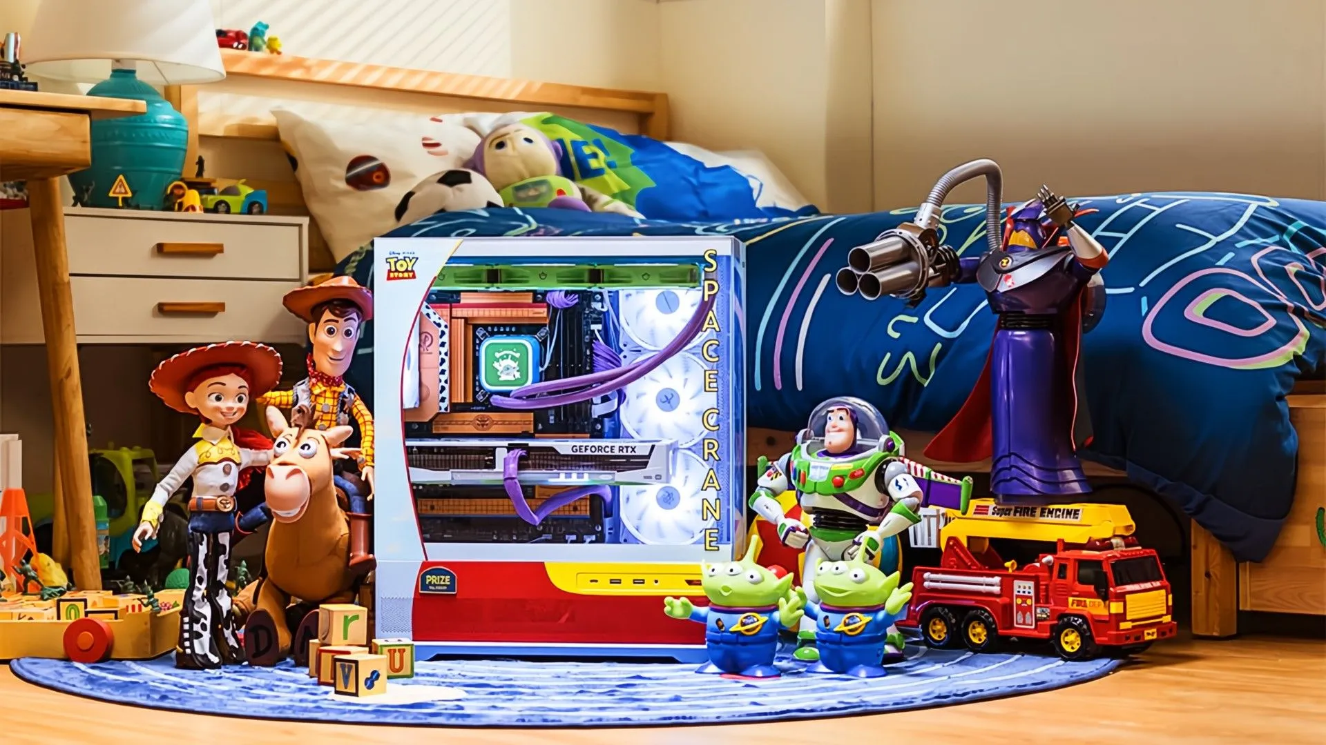 Thùng máy tính MSI phiên bản Toy Story với các nhân vật quen thuộc của Pixar