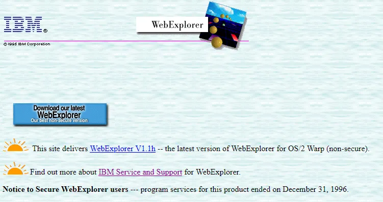 Trang web chính thức của IBM WebExplorer