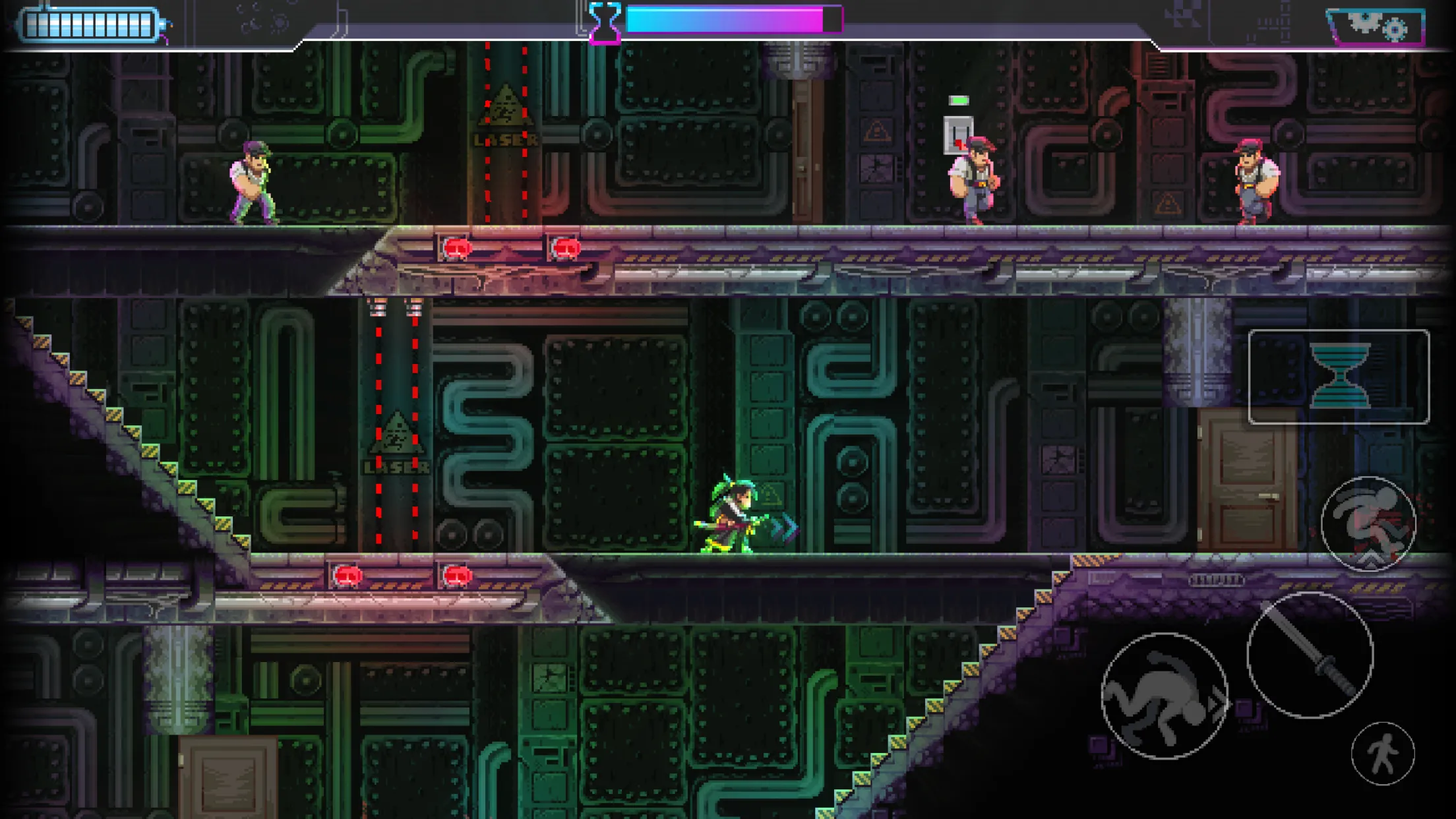 Tựa game hành động Katana ZERO đang được chơi trên iPhone qua dịch vụ Netflix Games