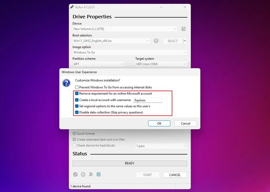 Tùy chỉnh tắt các yêu cầu cài đặt Windows 11 qua Rufus