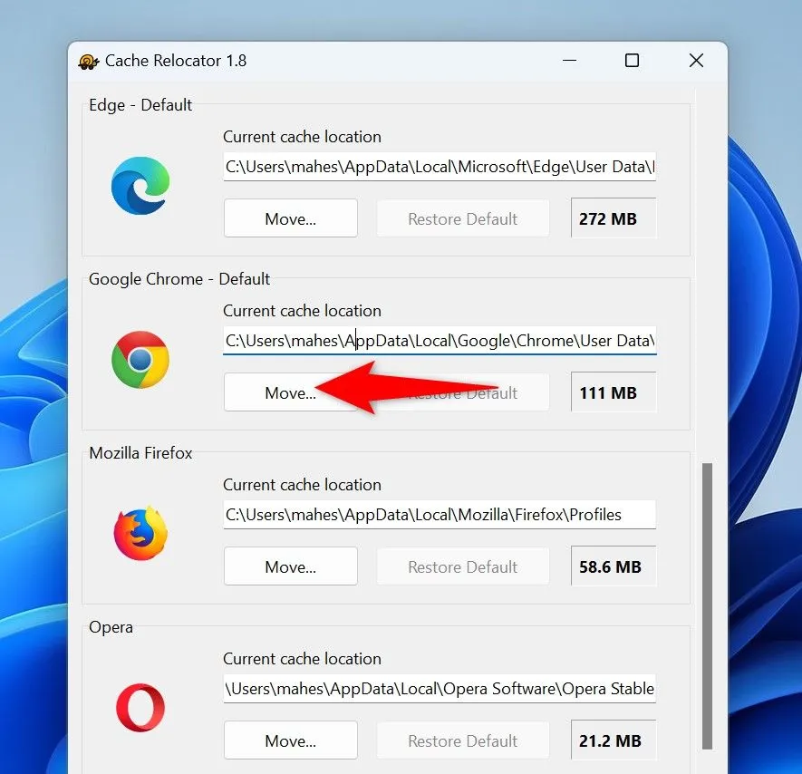 Ứng dụng SoftPerfect Cache Relocator giúp chuyển cache của trình duyệt web sang đĩa RAM.