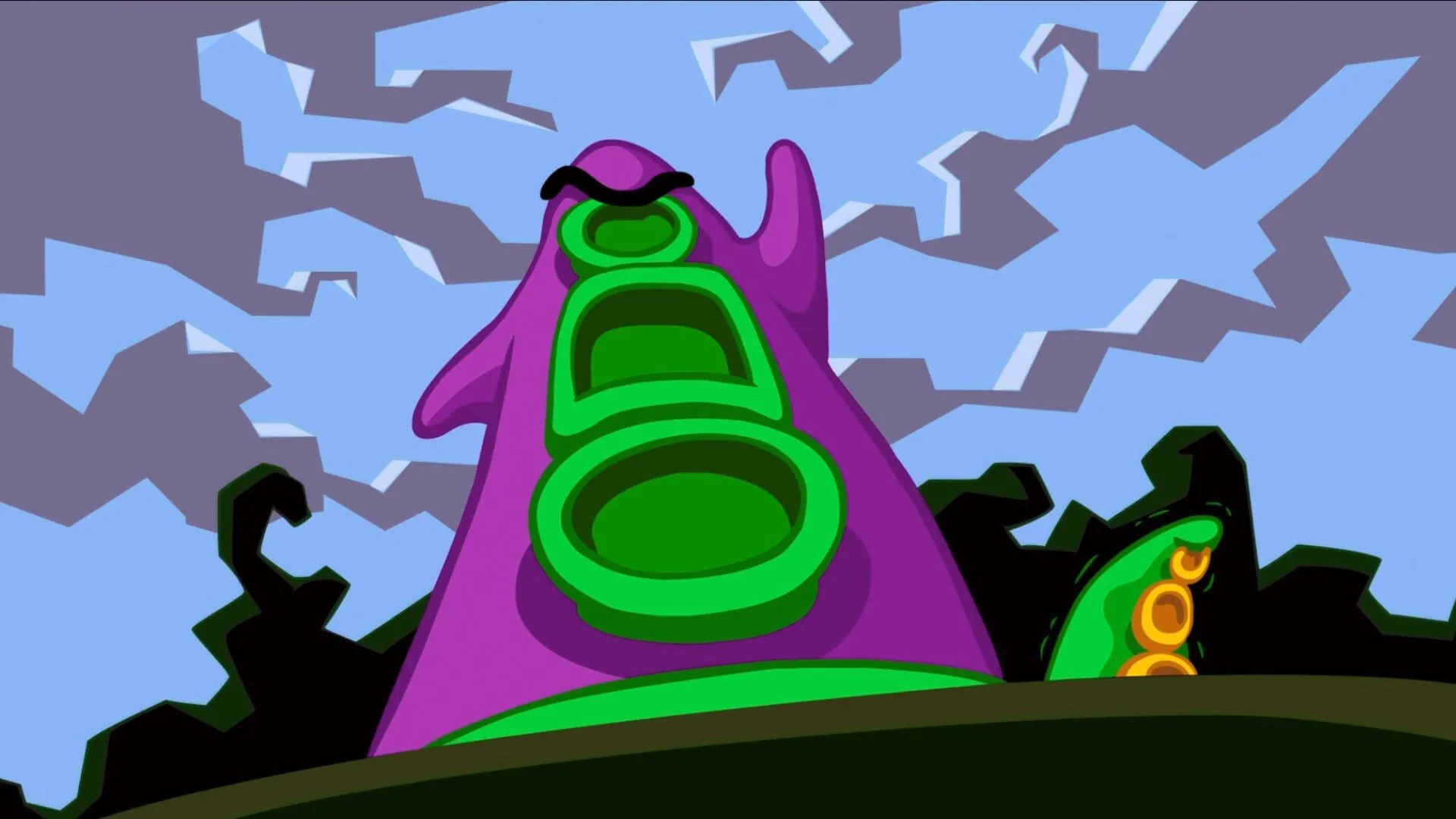 Xúc tu tím khổng lồ và xúc tu xanh nhỏ trong Day of the Tentacle