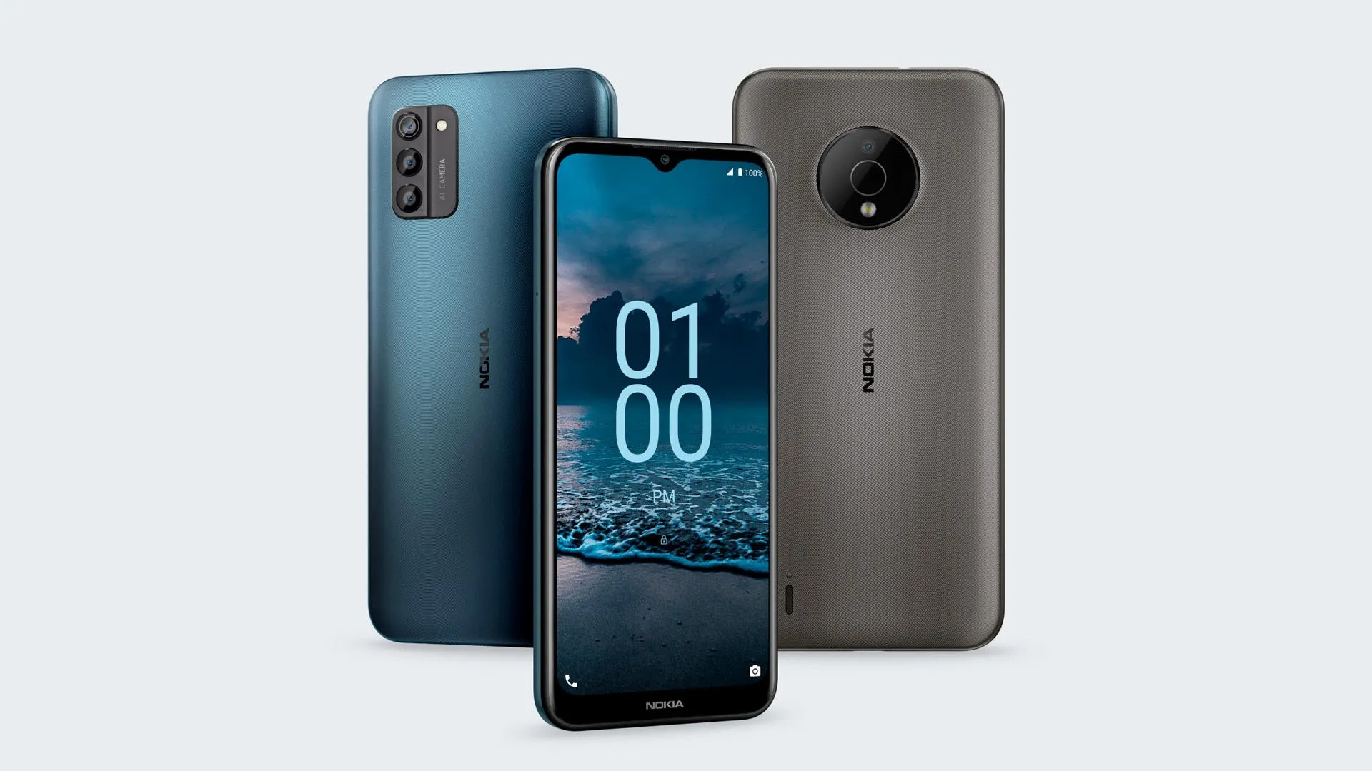 Các mẫu điện thoại Nokia C200 và Nokia G100, đại diện cho dòng sản phẩm smartphone Nokia dưới thời HMD