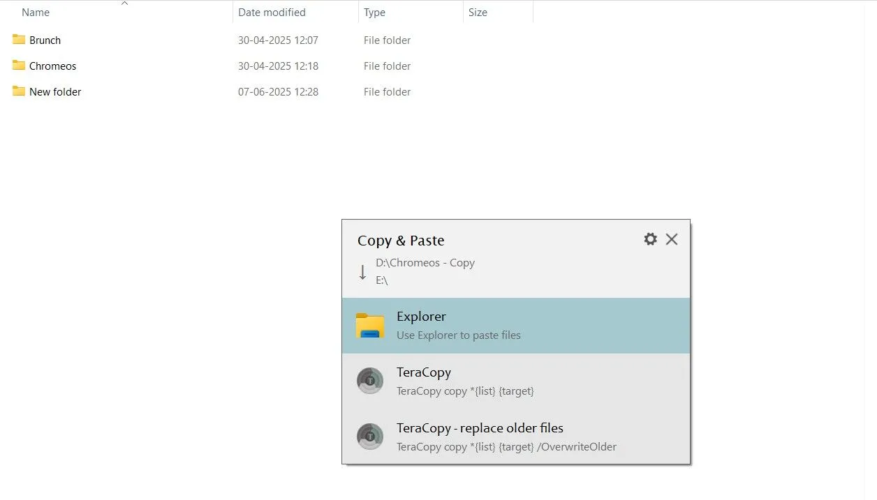 Cửa sổ xác nhận của TeraCopy hiển thị thông báo trước khi sao chép