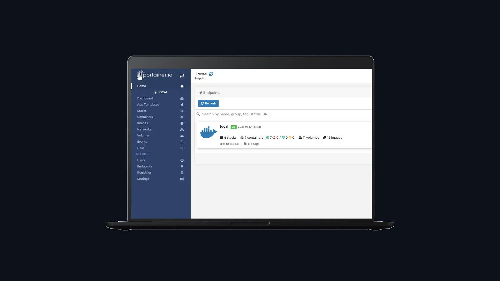 Giao diện điều khiển Portainer giúp quản lý Docker dễ dàng