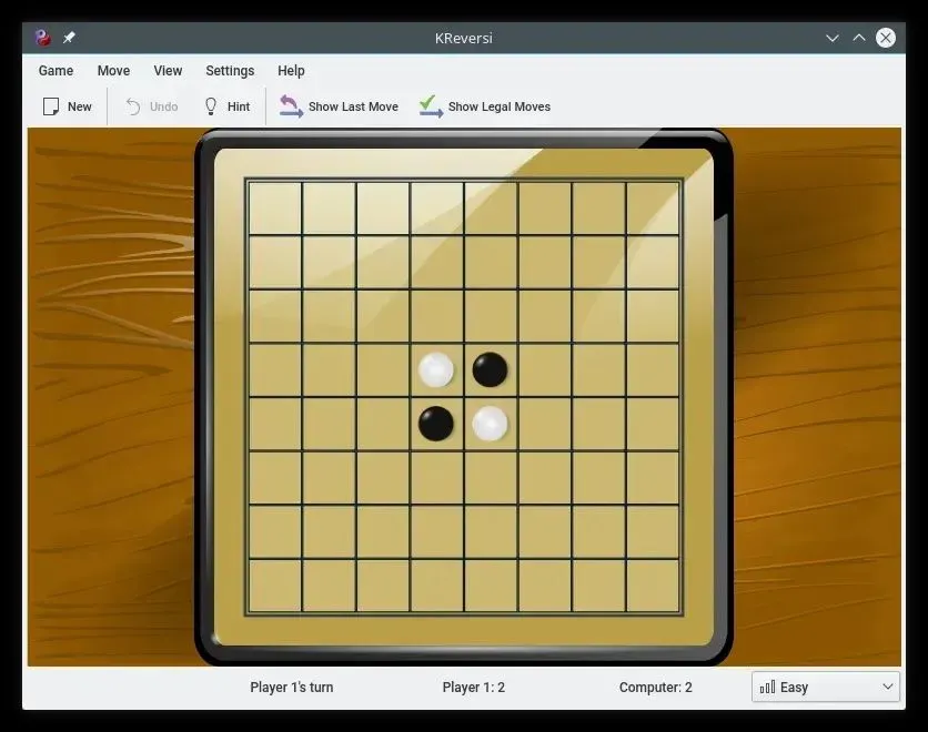 Màn hình trò chơi Kreversi phiên bản Linux, game cờ lật cổ điển