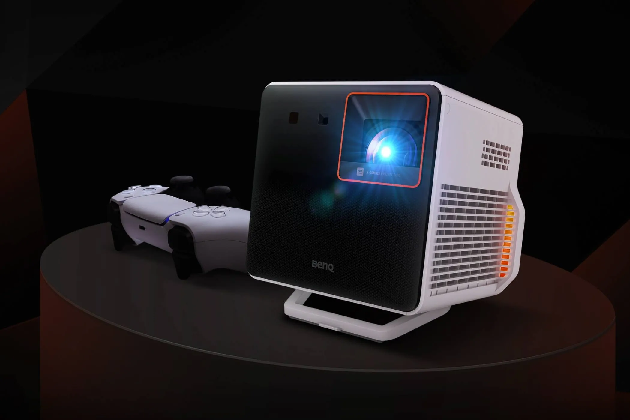 Máy chiếu mini BenQ X300G màu trắng trên bàn