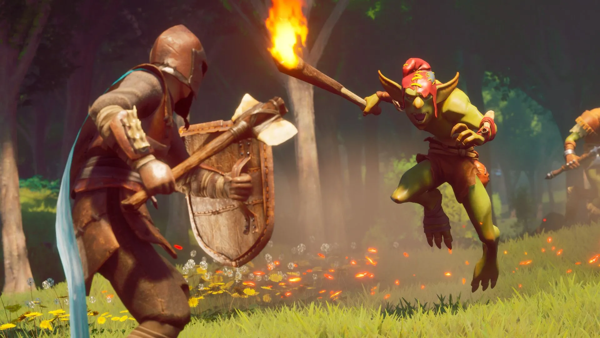 Người chơi đối đầu với yêu tinh trong thế giới game sinh tồn RuneScape Dragonwilds, thể hiện lối chơi mới lạ của thương hiệu