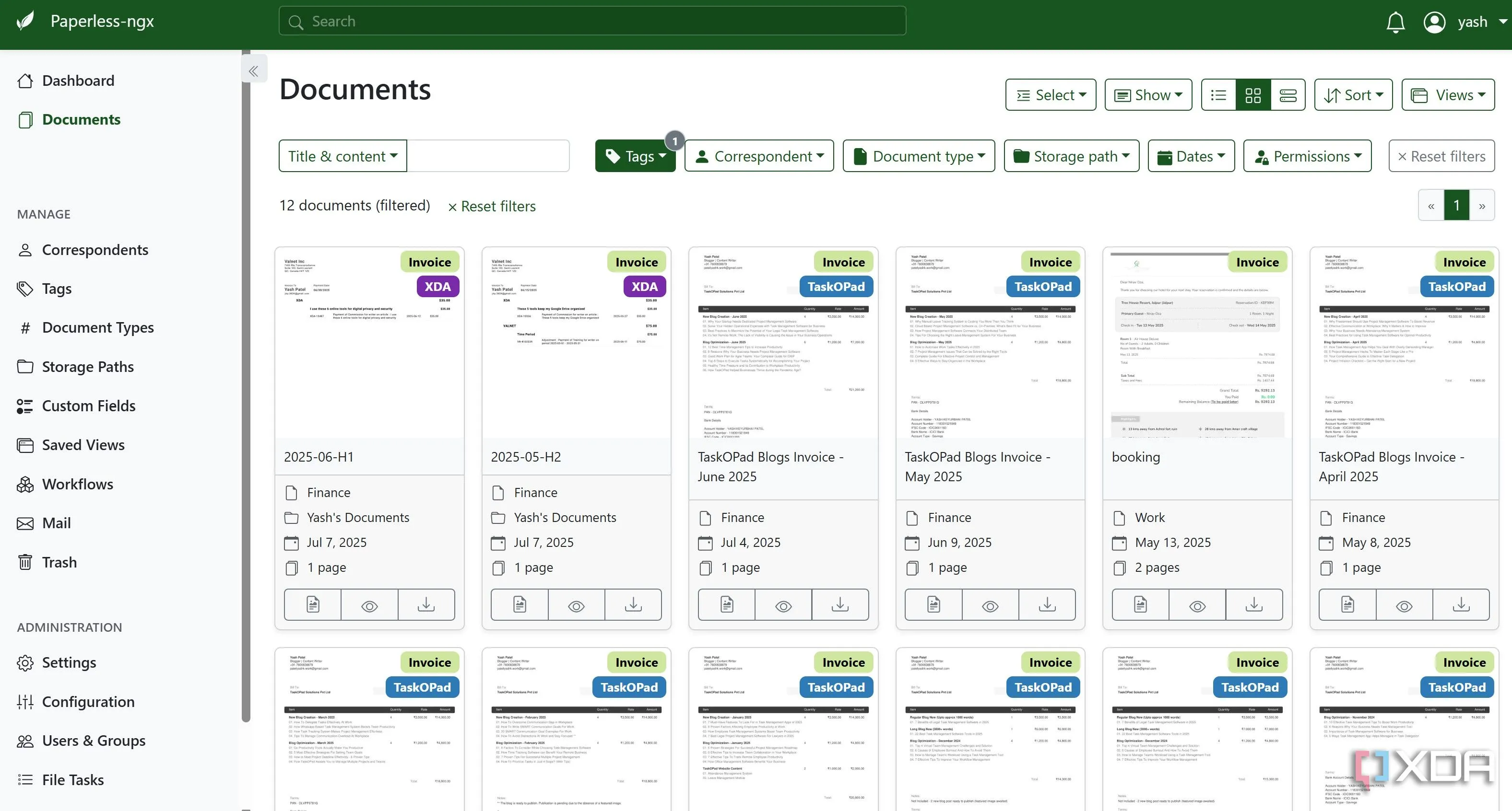 Paperless-ngx với Docker giúp freelancer số hóa tài liệu kinh doanh
