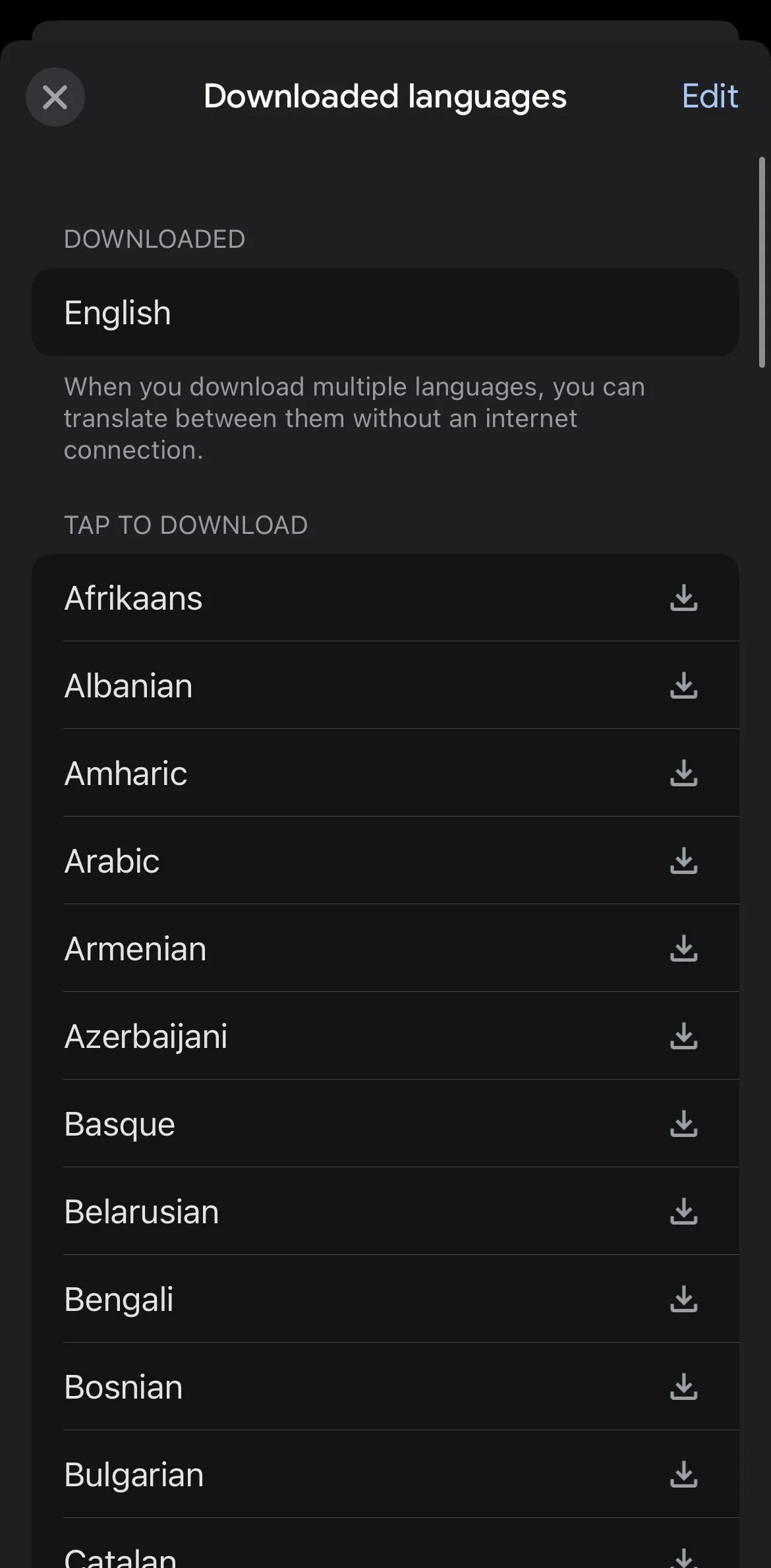 Tải xuống ngôn ngữ để dịch ngoại tuyến trên Google Translate