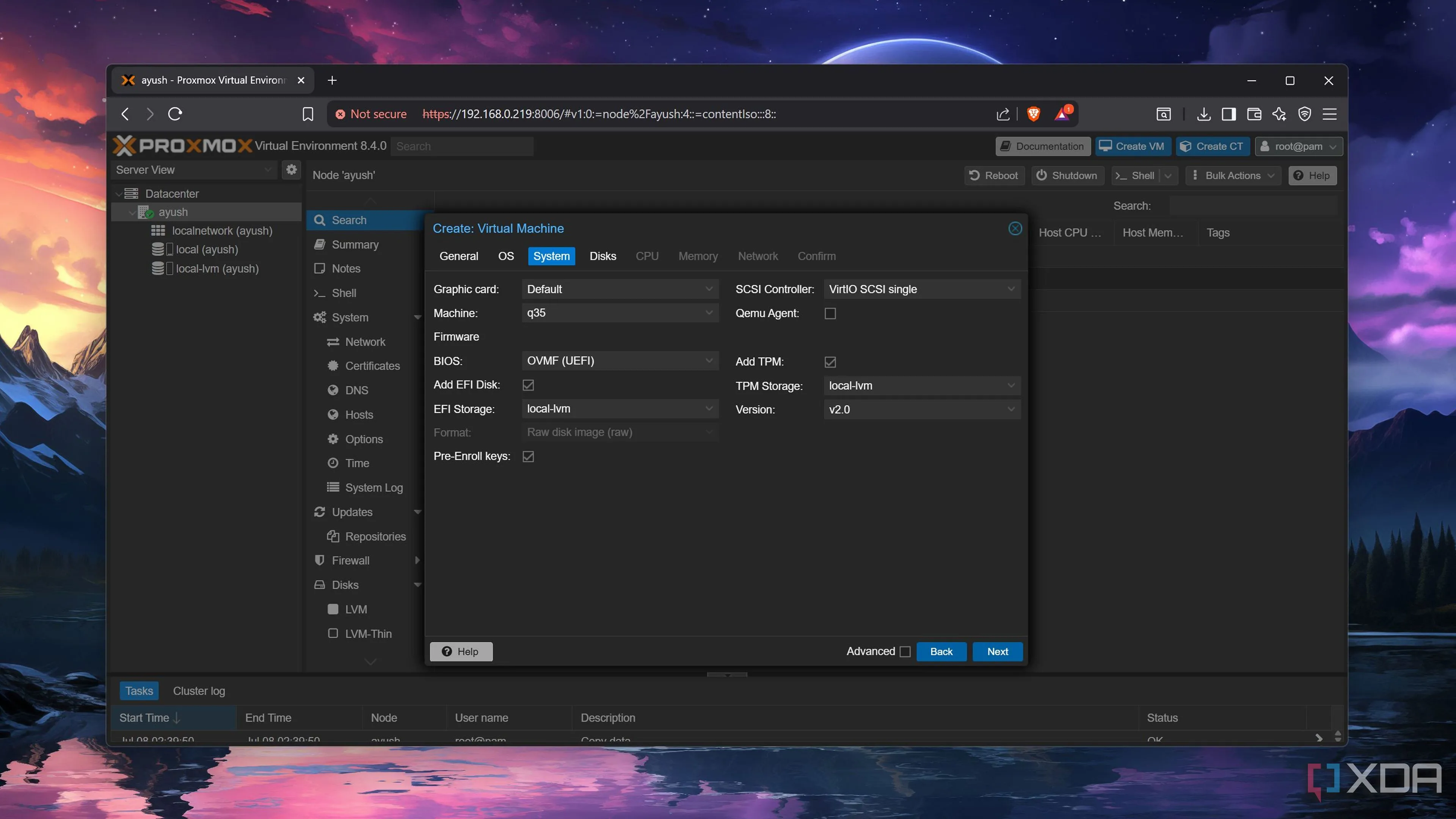 Bật TPM và cấu hình EFI Disk cho máy ảo Windows 11 trên Proxmox