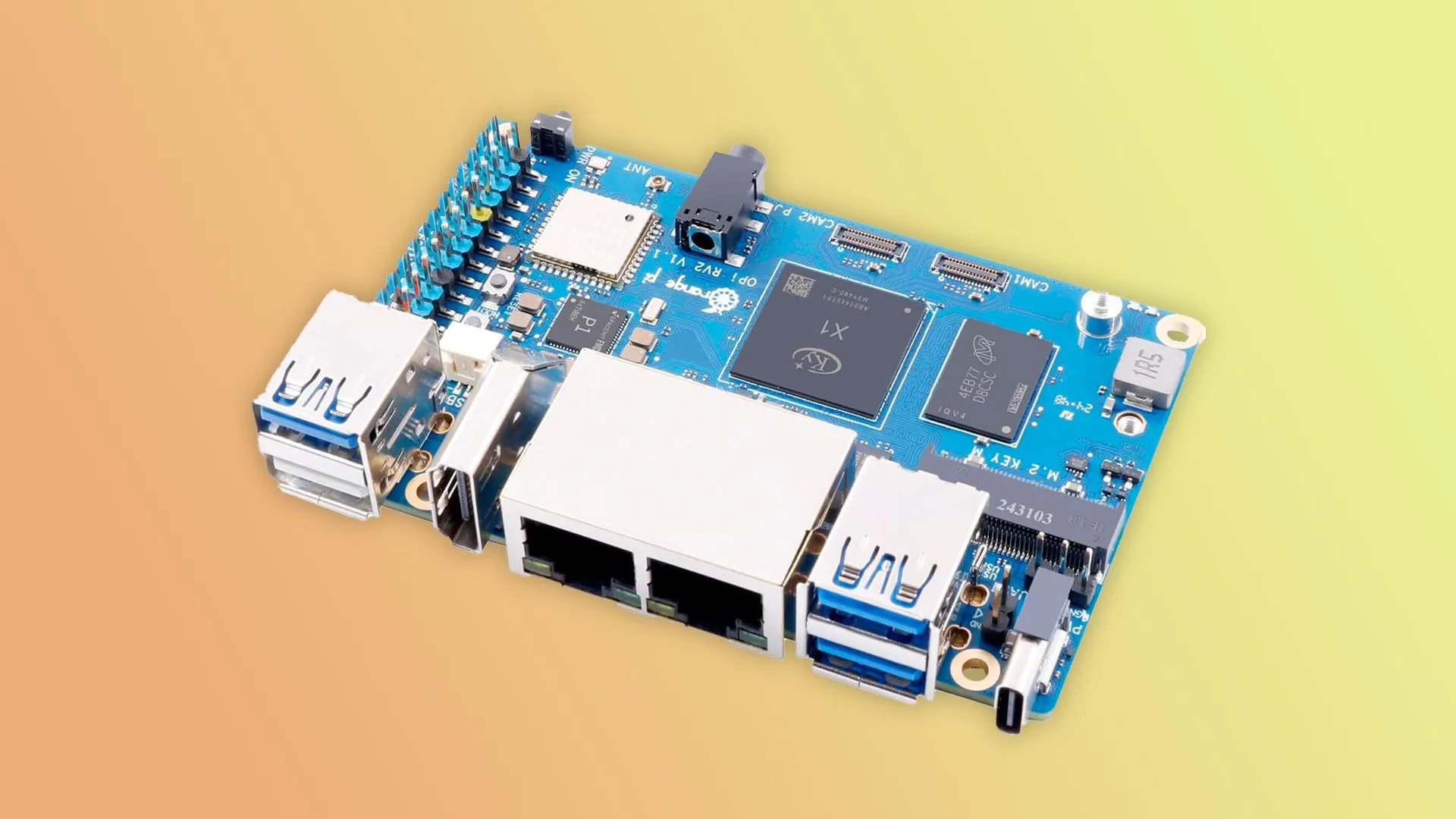 Bo mạch OrangePi RV2 với chip RISC-V