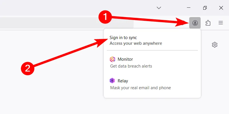Đăng nhập tài khoản Mozilla để đồng bộ Firefox