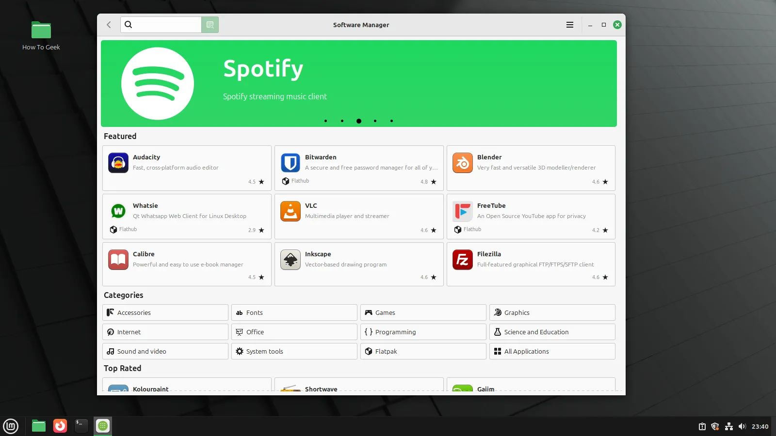 Giao diện cửa hàng phần mềm MintInstaller của Linux Mint