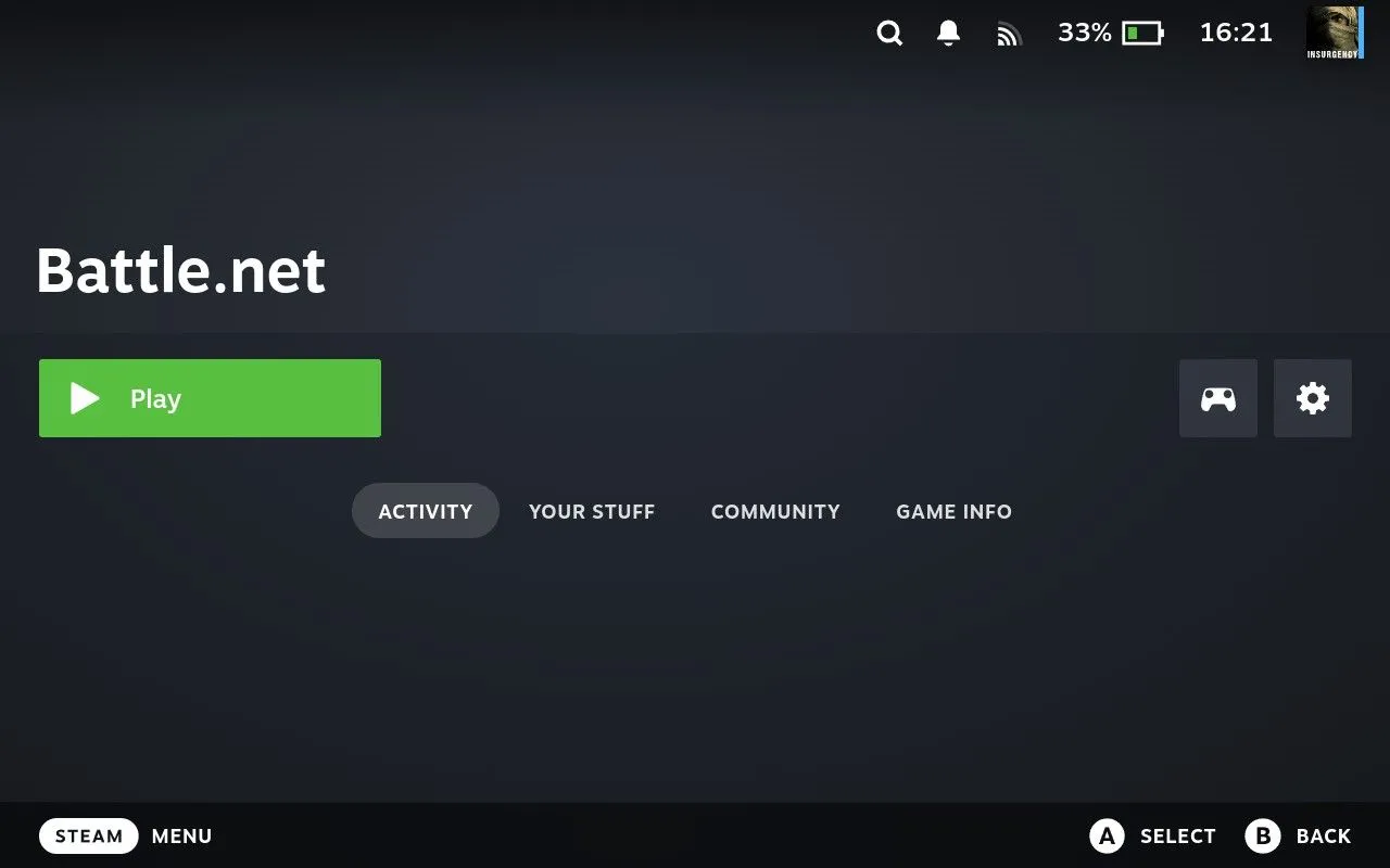 Giao diện Steam Library hiển thị Battle.net trong phần Non-Steam Games