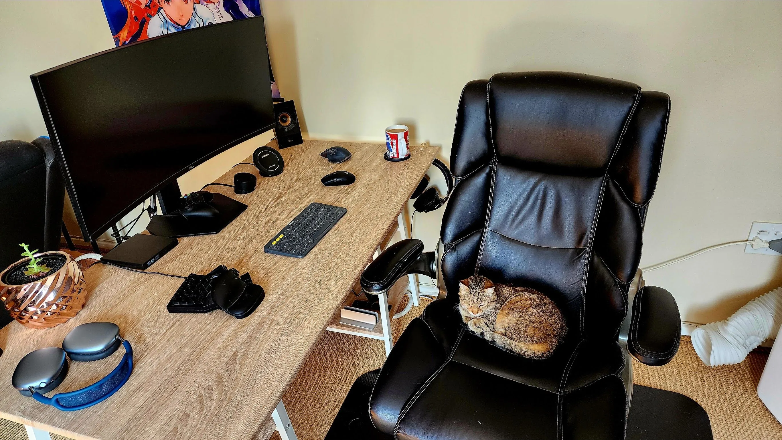 Góc làm việc với màn hình ultrawide LCD truyền thống.