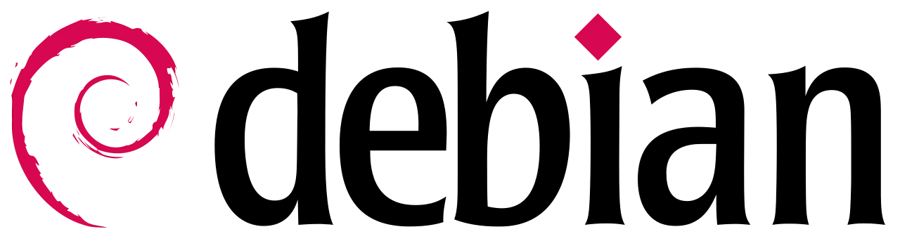 Logo Debian nằm ngang, biểu tượng cho sự ổn định và đáng tin cậy của hệ điều hành