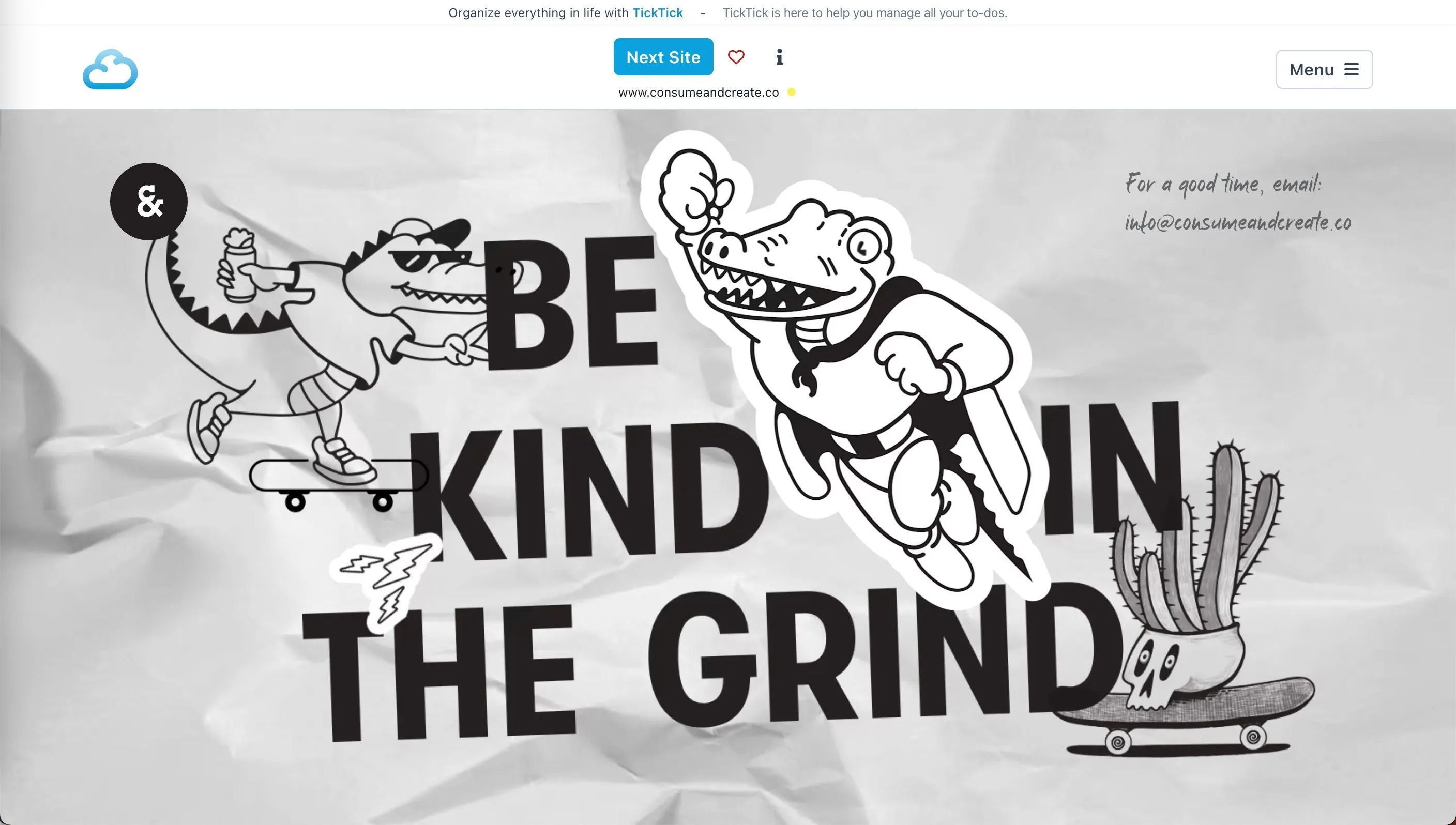 Màn hình Cloudhiker hiển thị các danh mục khám phá web theo chủ đề