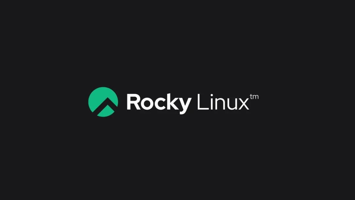 Màn hình khởi động của Rocky Linux, nhấn mạnh tính ổn định và kế thừa từ CentOS