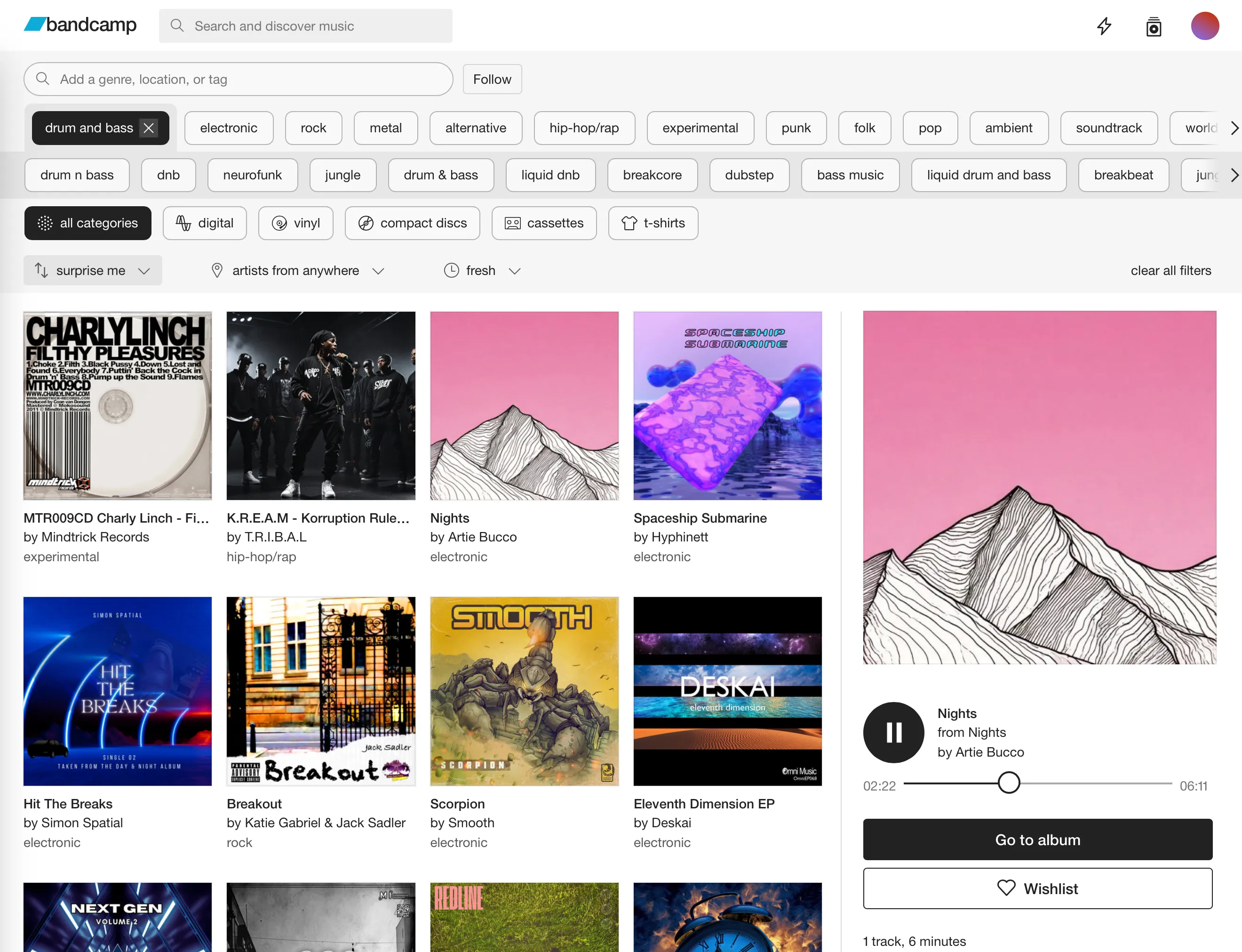 Trang khám phá Bandcamp với các album nhạc bán chạy nhất, nơi tìm thấy nhạc độc lập mới lạ.