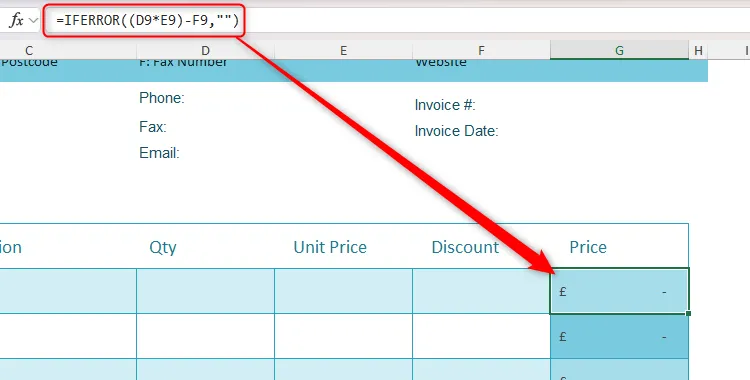 Ví dụ về công thức Excel đơn giản được lồng trong hàm IFERROR, minh họa khả năng tự động xử lý lỗi của Excel.
