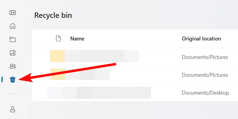 Vị trí Thùng rác trên OneDrive để khôi phục file đã xóa